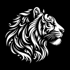 Obraz premium Minimal Silhouette of a Chinese Zodiac Tiger