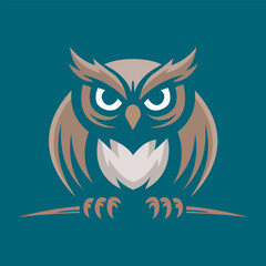 Calm Wise Owl Silhouette for Educational and Branding Applications