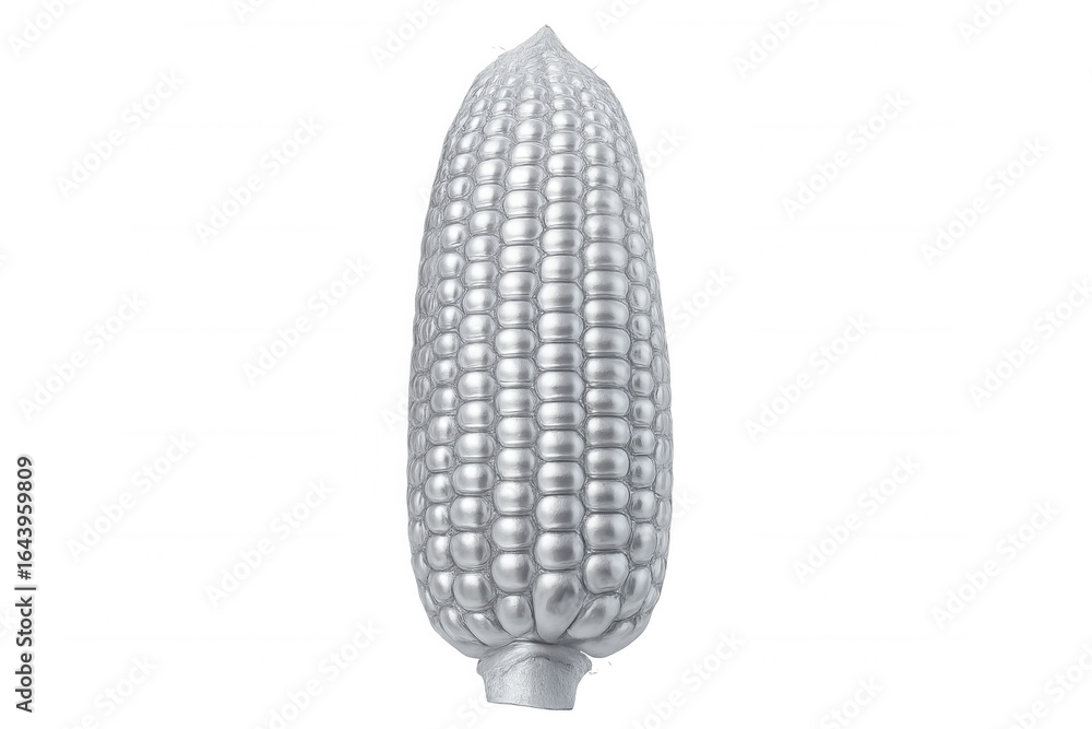 Poster rotating silver corn cob isolated on transparent background, perfect for adding a touch of elegance 