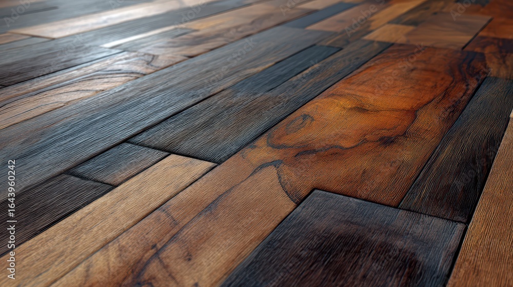 Poster close-up view of oiled hardwood texture with unique grain patterns