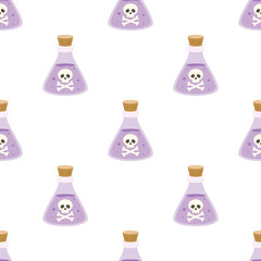 bottle with poison seamless pattern