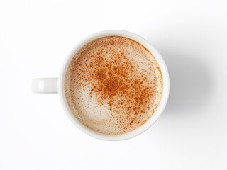 Obraz premium A hot beverage topped with a dusting of brown spice powder.