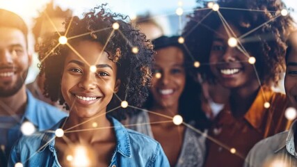 Diverse People Connected by Modern Technology with User Icons for Social Interaction - Powered by Adobe