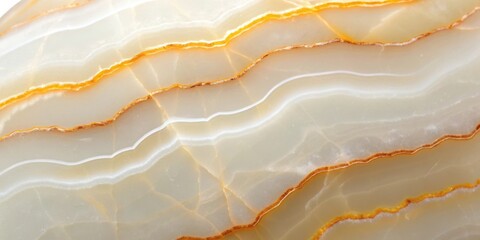 Closeup view of translucent onyx with golden veins and layered texture