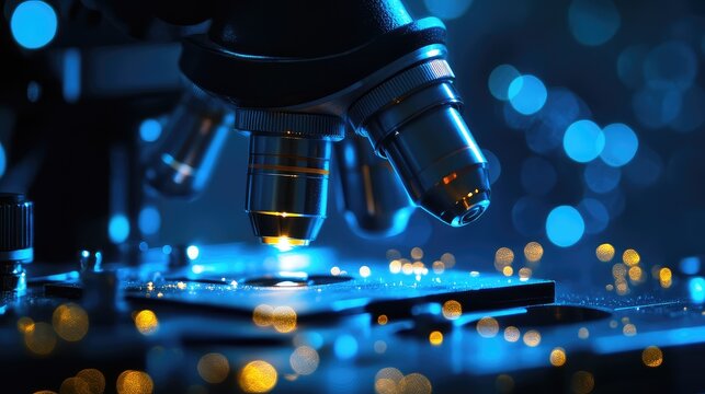 bioluminescence glowing effect on microscope