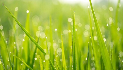 Fototapeta premium Dew-kissed blades of grass