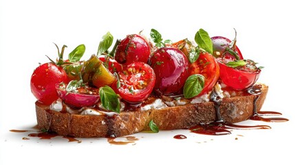  A gourmet bruschetta with abstract tomato