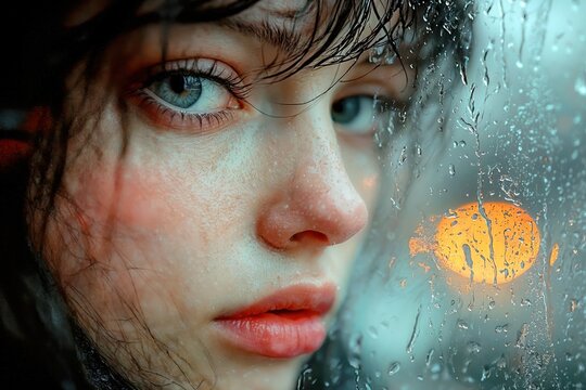 Woman in the rain