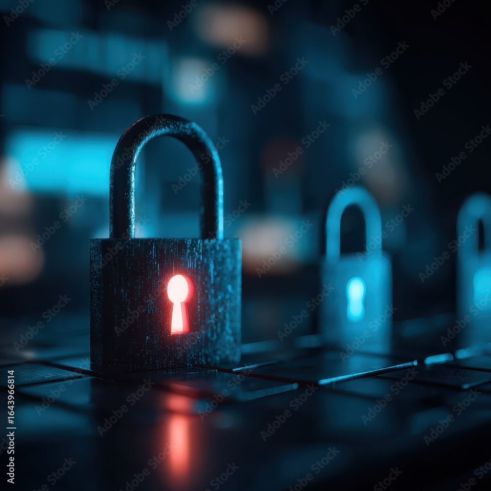 Poster cyber security and data protection internet network security protect business and financial transact