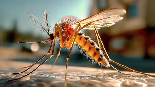 detailed close-up view of a mosquito insect