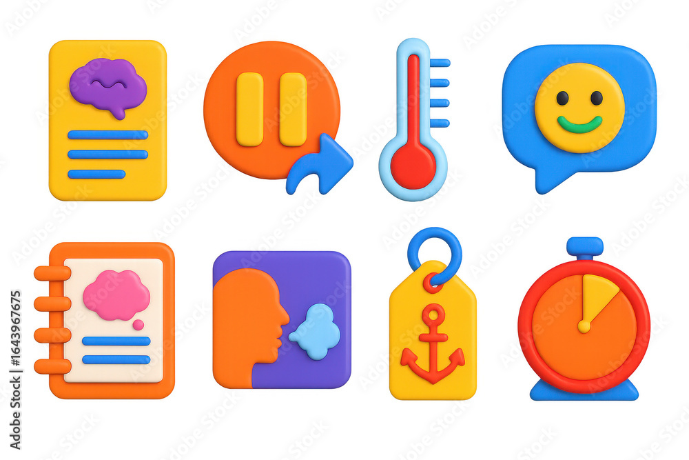 Poster set of icons for a computer program
