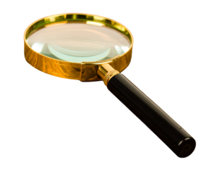 Firefly_3D illustration of a verified email envelope icon - Firefly_Classic magnifying glass with black handle