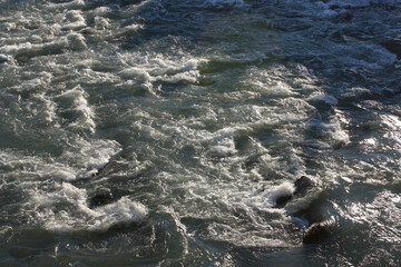Turbulent Waters of the River Adige in Verona, Italy
