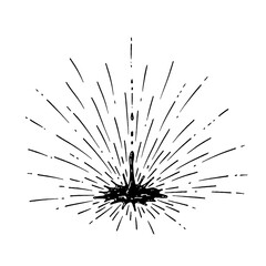 Obraz premium Splash illustration with radial lines and ink blot design art