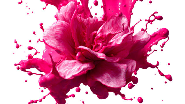 Pink Fluid Splash On Flower Petals