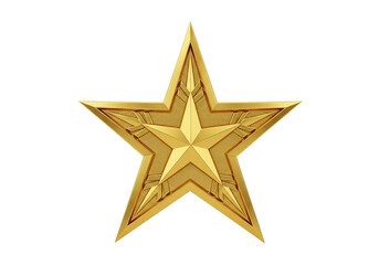 Obraz premium Gold star transparent background decorative metallic symbol