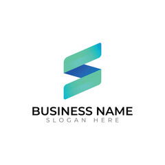 Fototapeta premium Stylish Blue Letter S Logo Design for Modern Business Branding