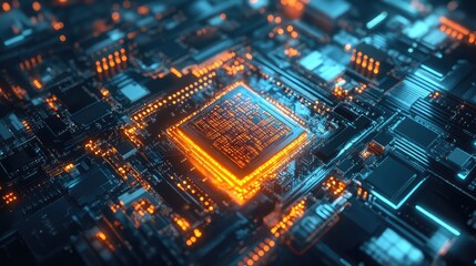 Obraz premium superposition pulsating quantum processor