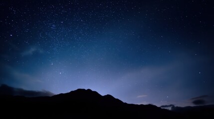 Serene Celestial Night Sky with Distant Glow and Sparkling Stars