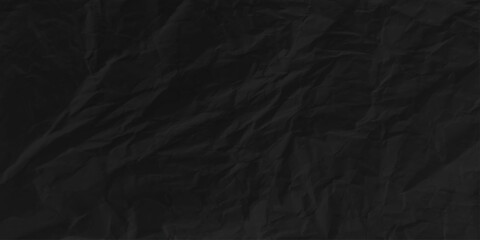 Black crumpled and creased paper poster texture background. Vector idea