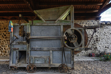 Antique winnowing machine in Arenillas de San Pelayo