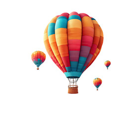 Fototapeta premium Colorful hot air balloons soaring over a dark sky