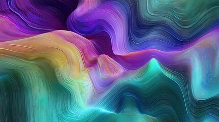 Obraz premium Gradient Waves—colors ripple in smooth transition, creating a calming and visually soothing effect. 