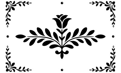 Fototapeta premium Ornament design corner set, collection, flowers floral design corner, vector eps