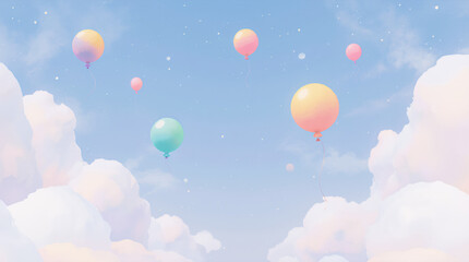 balloons in the sky