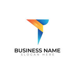 Modern Blue Letter T Logo Design for Technology or Corporate Branding
