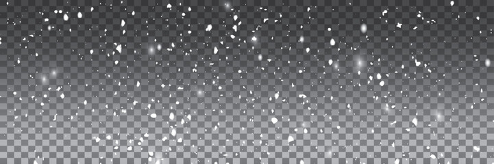 Grainy abstract texture on a transparent background. Snow texture. Design element.
Falling snowflakes background, Bokeh of white snow. Concept idea design element. Realistic snowflake.