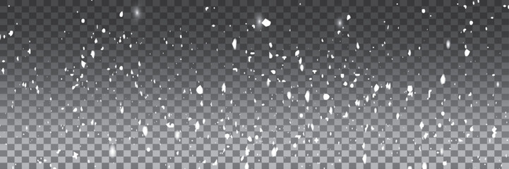 Real snowfall out of focus on transparent  background for overlay blending mode.