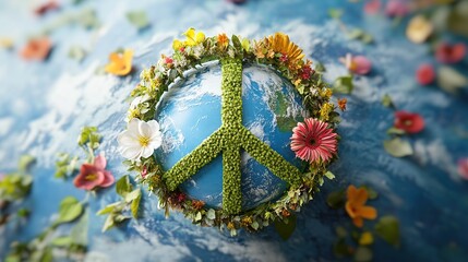 Earth Day: A Flowery Peace Symbol Encircling Our Planet