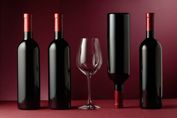 Red wine on a dark red background.