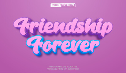 Editable 3d text style effect - Friendship text effect Template