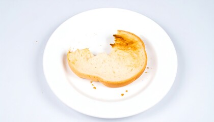 Toasted bread slice on a white plate.