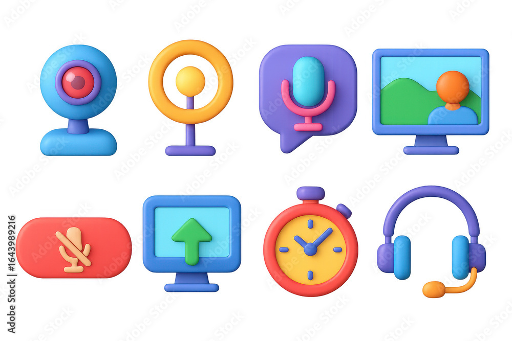 Fototapete set of icons for a computer program