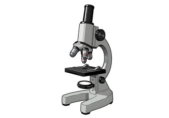Discover the microscopic world with this detailed scientific microscope illustration, perfect for education and research.