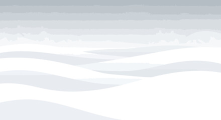 Abstract illustration of snow covered hills against a light gray sky evoking a serene winter landscape