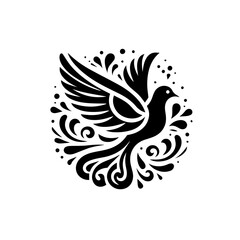 Elegant dove in flight, a symbol of peace and freedom isolated on white background