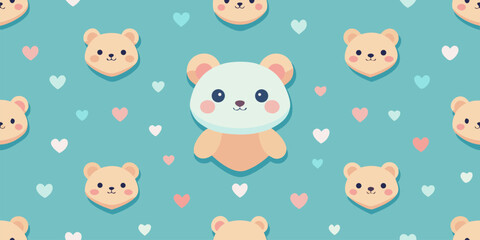 Adorable teddy bear pattern for children s designs and backgrounds