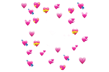 Frame of colorful Heart isolated on white background PNG