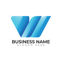Modern Gradient W Logo Design for Professional Branding