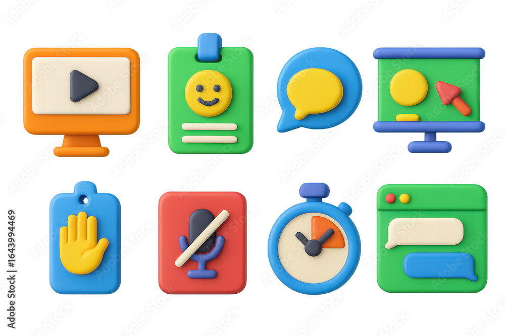 Aufkleber set of cartoon icons for a computer interface