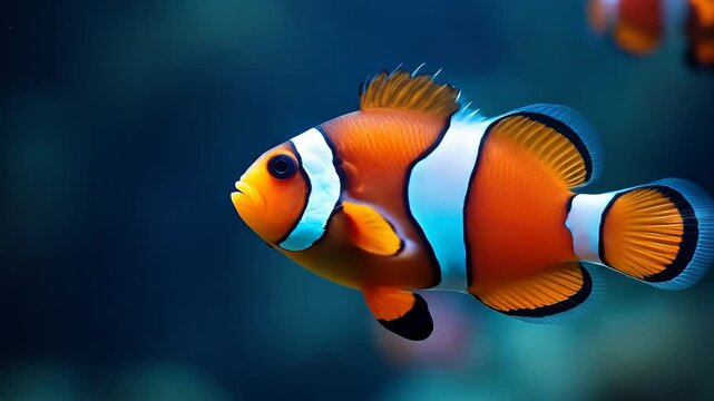 Close-up of a Clownfish swimming in a fish tank