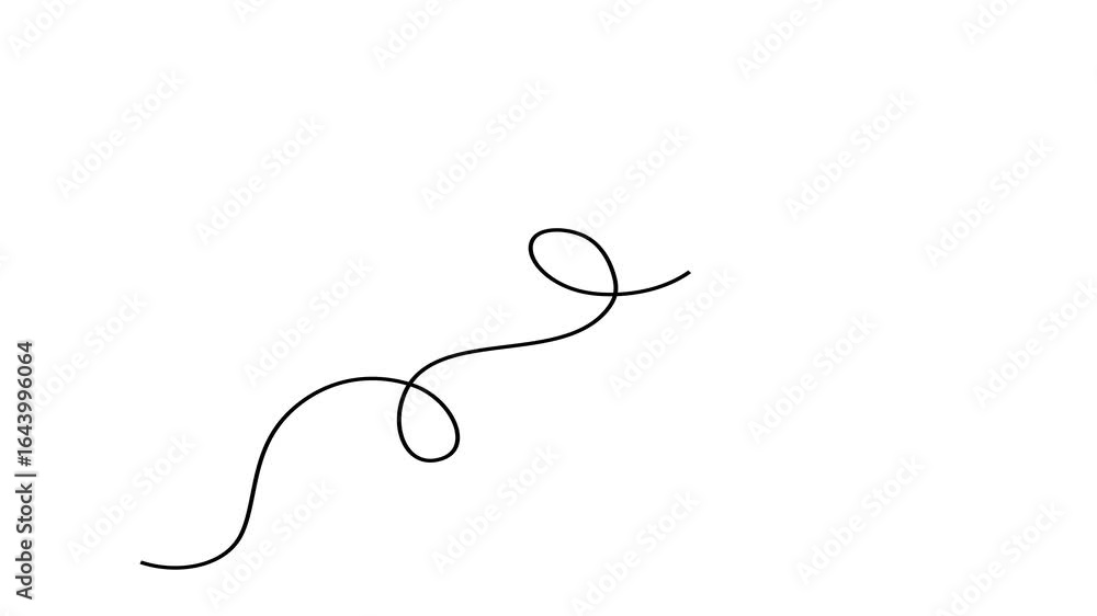 Poster animated self drawing of continuous line draw origami paper plane flying. full length one line anima