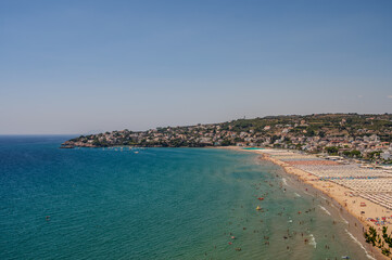 Gaeta, Latina, Lazio. Spectacular summer panorama on the Serapo beach.