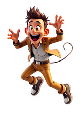 Animated character in a dynamic jump pose.