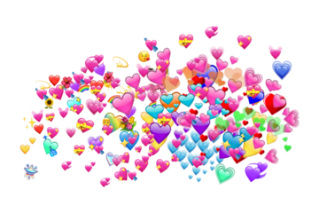 Frame of colorful Heart isolated on white background PNG