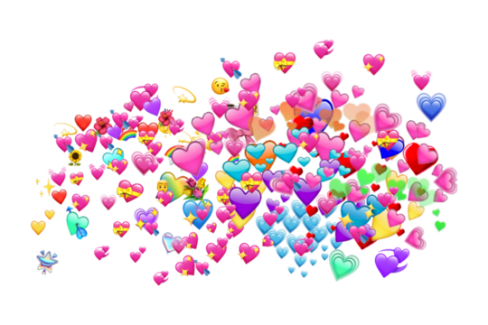 Frame of colorful Heart isolated on white background PNG - Powered by Adobe